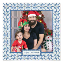 Pälsbrickor av julklapp och blommor ram fototryck