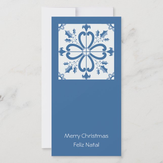 Pälsbrickor av julklapp och blommor ram julkort (Framsida)