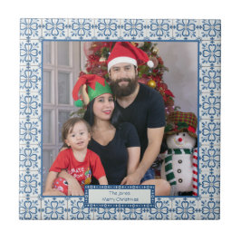 Pälsbrickor av julklapp och blommor ram kakelplatta