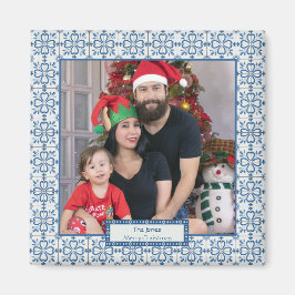 Pälsbrickor av julklapp och blommor ram magnet