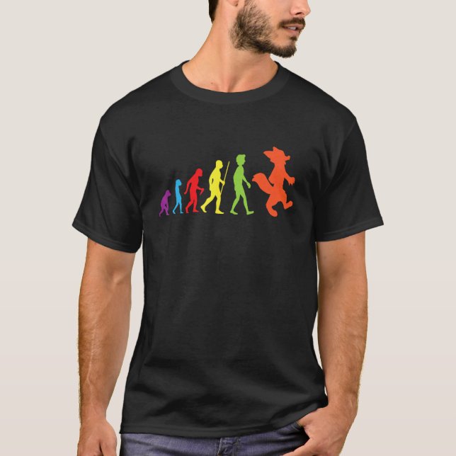 Pälsevolution Stolt Pälsperson Svans Öra  T Shirt (Framsida)