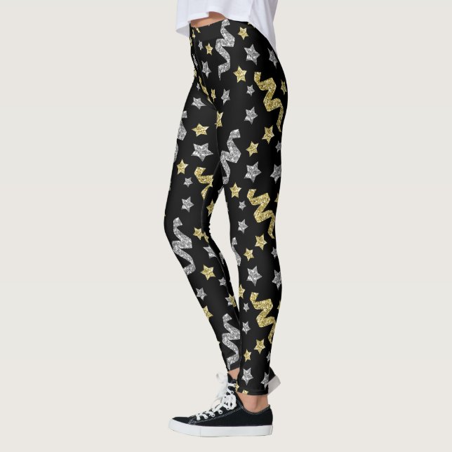 Pälsfoder av Nyårsafton party Leggings (Vänster)