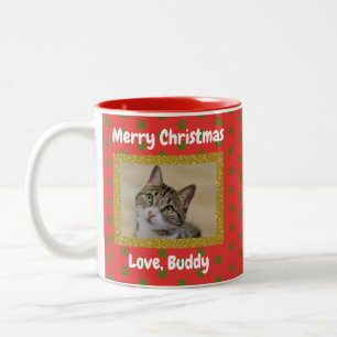 Pälsfoto i julklapp Kärlek Hund Cat Pappa Mamma Två-Tonad Mugg