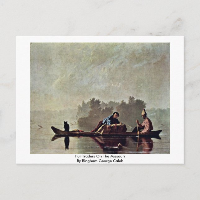 Pälshandlare på Missouri Vykort (Framsida)