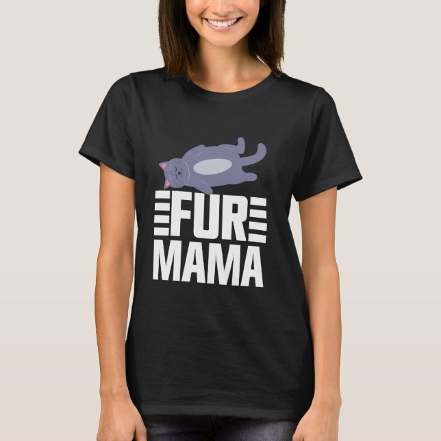Pälsmamma Kattmamma T Shirt (Framsida)