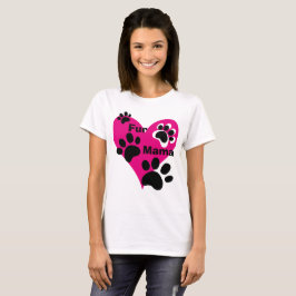Pälsmamma Stort Rosa Hjärta Tassavtryck Kärleksgåv T Shirt