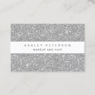 Pälssekvenser för Chic i silver glitter Visitkort