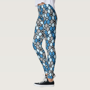 Pälsskinn av Curling Tile Leggings - Blå/Grått