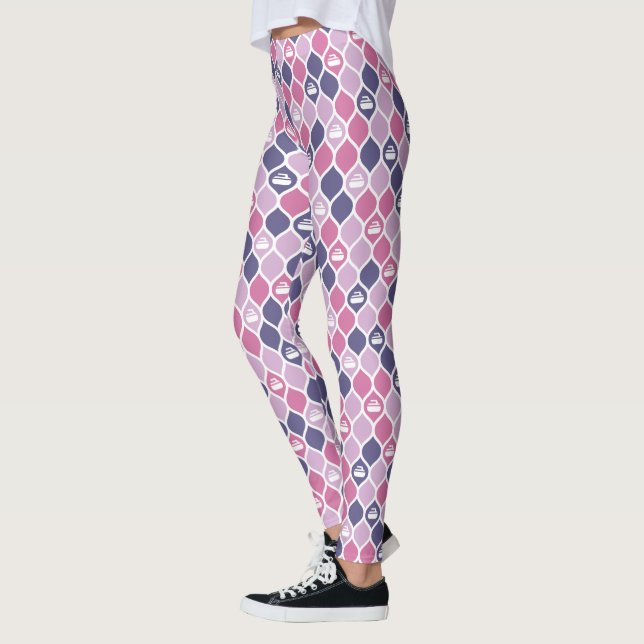 Pälsskinn av Curling Tile Leggings - Rosa/Lila (Vänster)