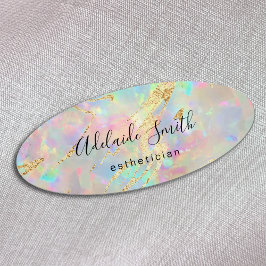 Pälsventiler och faux-guld-folie namn bricka namnbricka