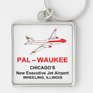 Palwaukee Airport, Wheeling, Illinois Fyrkantig Silverfärgad Nyckelring
