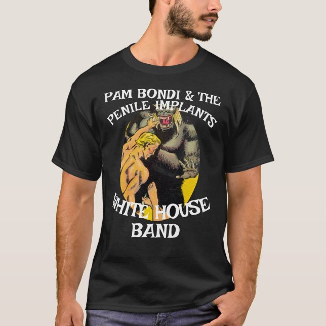 Pam Bondi & The Penile Implants JD Vance Patel  T Shirt (Framsida)