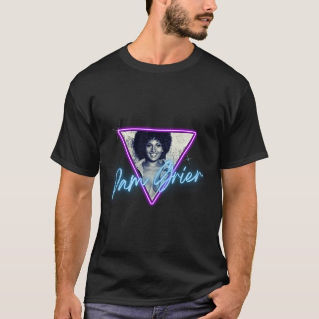 Pam Grier Retro Blaxploitation T Shirt (Framsida)