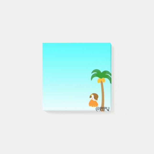 Pam träd med Pipu Post-it Block (Framsida)