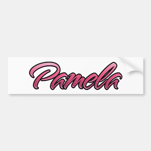 Pamela faderade rosa Aufkleber Sticker Bildekal (Framsidan)