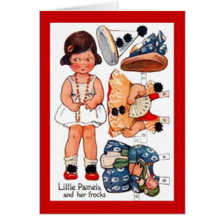 Pamela för vintagePaperdoll liten flicka kort