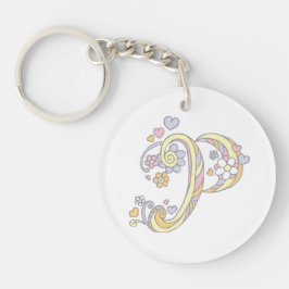 Pamela initial P Gires namn personlig keychain