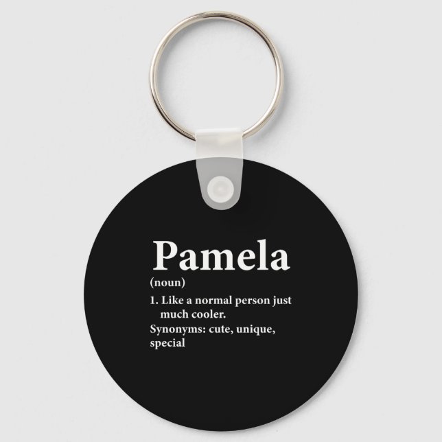 Pamela Name Definition Funny D  Nyckelring (Framsida)