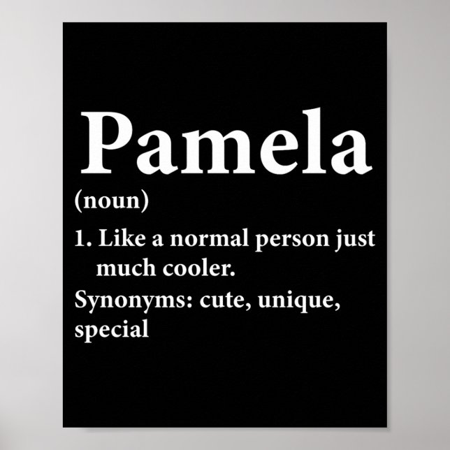 Pamela Name Definition Funny D  Poster (Framsidan)