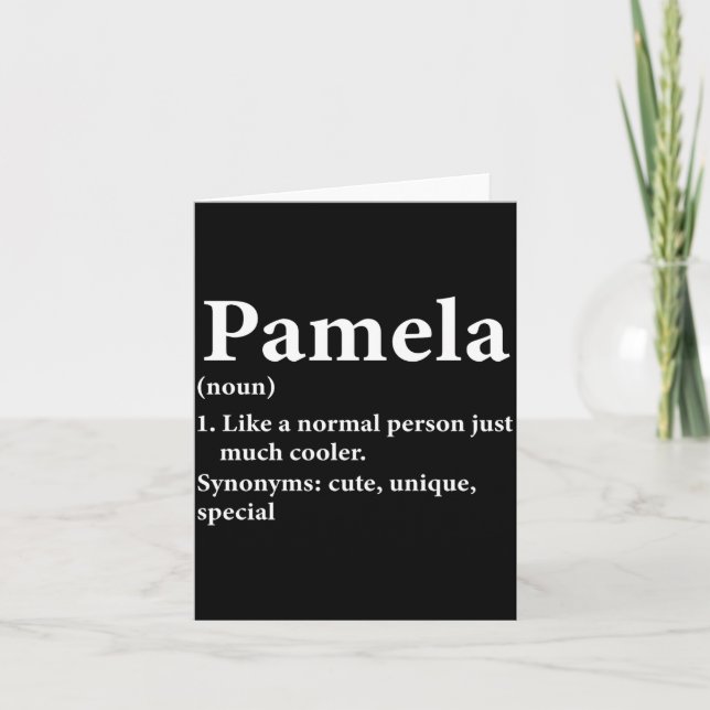 Pamela Namn Definition Roligt D  Kort (Framsida)