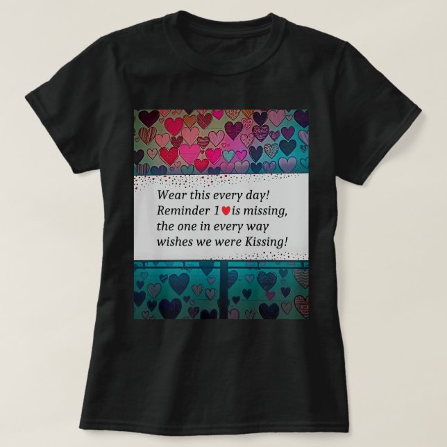 Påminnelse 1 Hjärta saknas T Shirt (Design framsida)