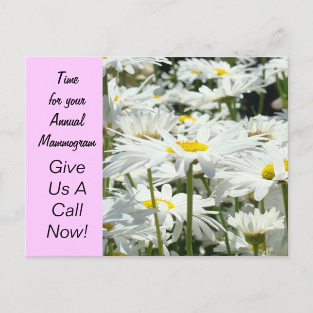 Påminnelse av årligt mammogram vykort Kvinnor (Framsida)