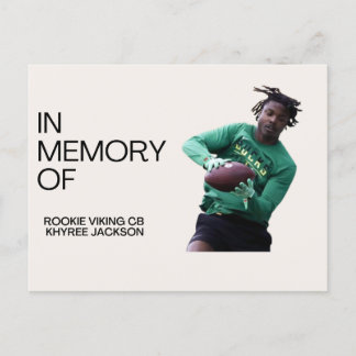 Påminnelse av Vikings Rookie CB Khyree Jackson Vykort