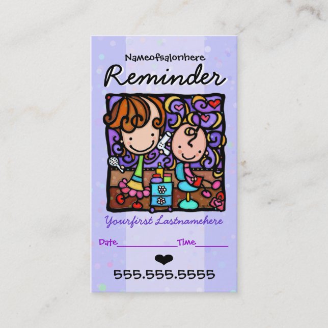 Påminnelse för hår tidsbeställning kort (Framsida)