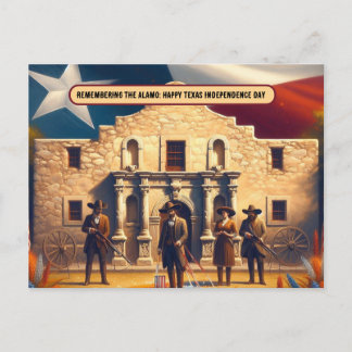 Påminnelse om Alamo Texas Independence day Vykort