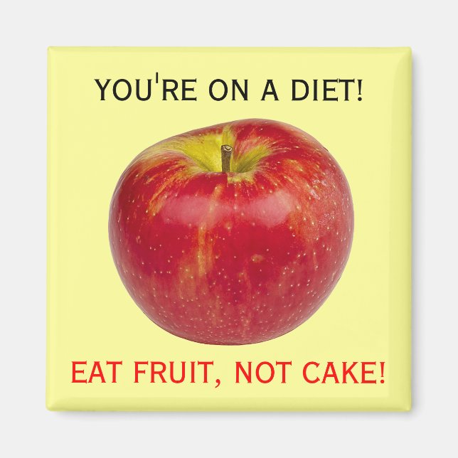 Påminnelse om ätbar äppelfrukt, livsmedelsdiett magnet (Framsidan)