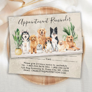 Påminnelse om Boho Watercolor Puppy Hundar Pet Gro Tidsbeställning Kort