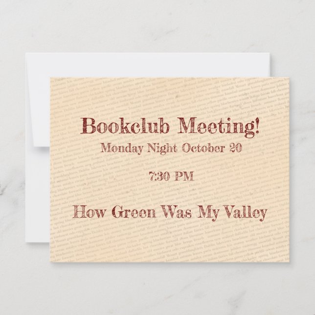 Påminnelse om bokklubb (Framsida)