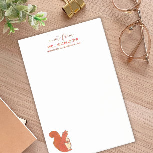 Påminnelse om Cute Squirrel för lärarbedömning Post-it Block