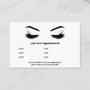 Påminnelse om Glamous Browbar Eyelash Luxury Visitkort