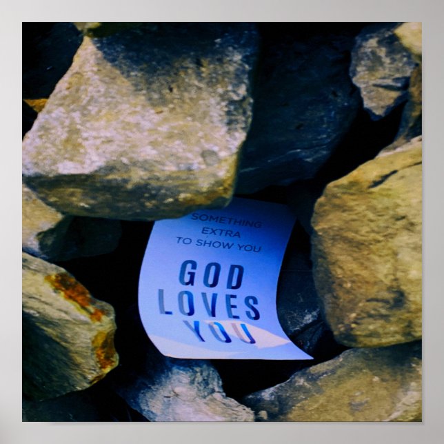 Påminnelse om Guds Kärlek åt er. Christian Faith Poster (Framsidan)