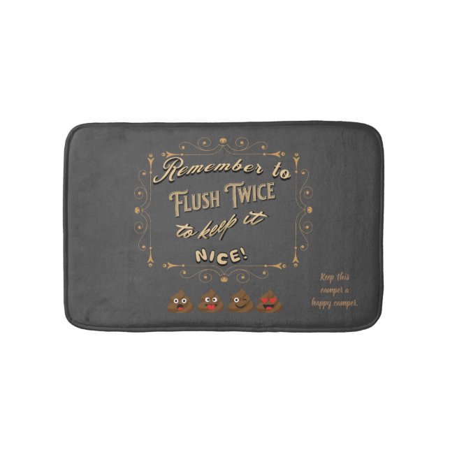 Påminnelse om kameravolning två gånger badrumsmatta (Framsidan)