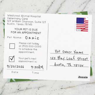 Påminnelse om möte för Aloha Djur Vykort