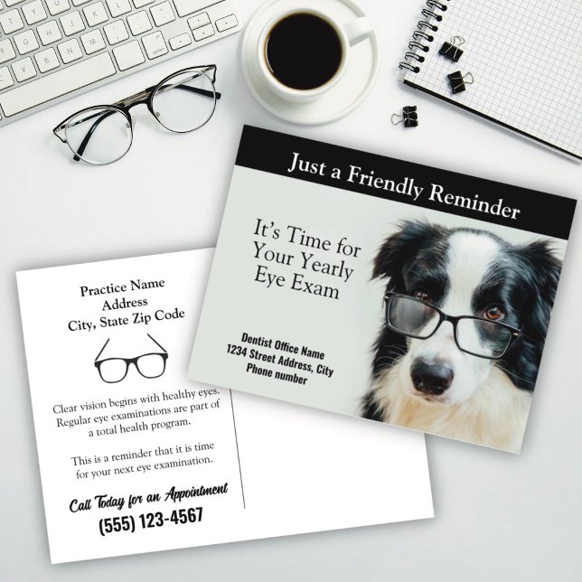 Påminnelse om optikerbokning vykort (Skapare uppladdad)