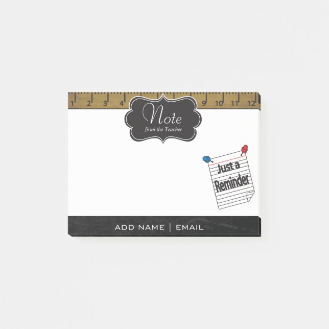 Påminnelse om skolläraranteckning | DIY Text Post-it Block (Framsida)