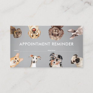 Påminnelse om små hundars grooming-återbesök visitkort