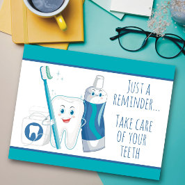 Påminnelse om tandläkarbesök postkort vykort