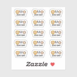 Påminnelse om Zoo-dagen Söt Vilda Djur Besöksschem Klistermärken
