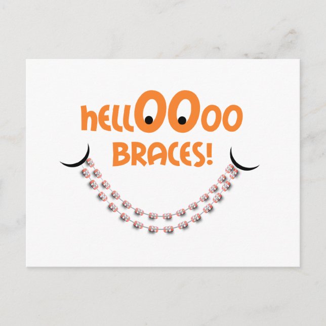 Påminnelse Orthodontic Möte Hej Braces Tang Vykort (Framsida)