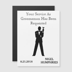 Påminnelse till bästa mannen eller bröllopsvittne magnetisk inbjudningskort