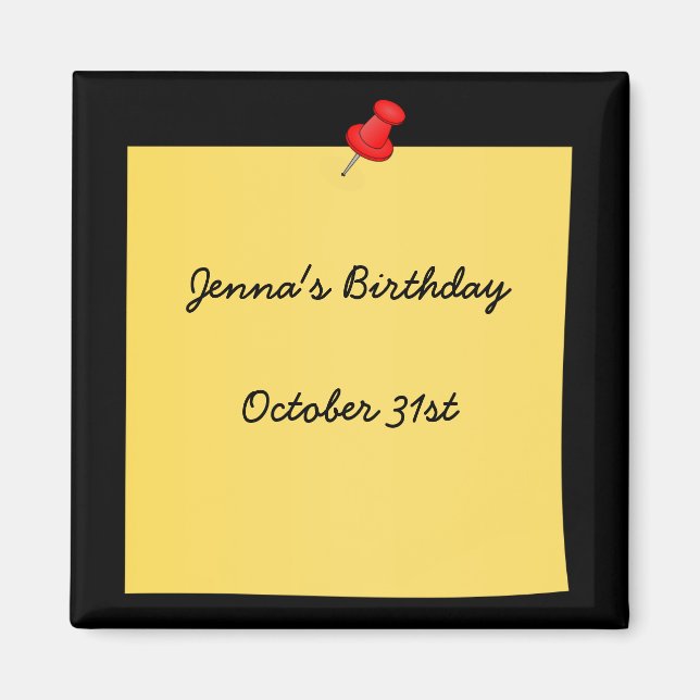 Påminnelsemall efter anteckning, redo att anpassa magnet (Framsidan)