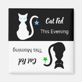 Påminnelsenor för Matat vita/svarta kattor Magnet