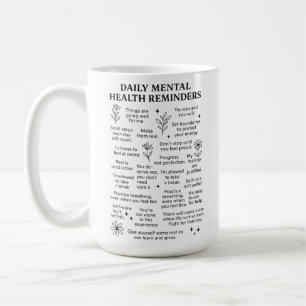 Påminnelser om daglig psykisk hälsa kaffemugg