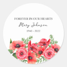 Påminnelsesticker för Poppy Memorial Funeral Class