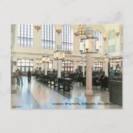 Påminnen från Union Station, Denver, CO, Light Vykort