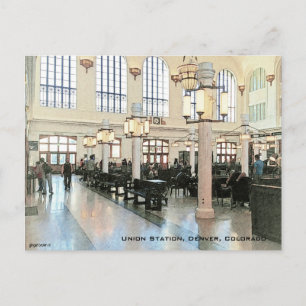 Påminnen från Union Station, Denver, CO, Light Vykort